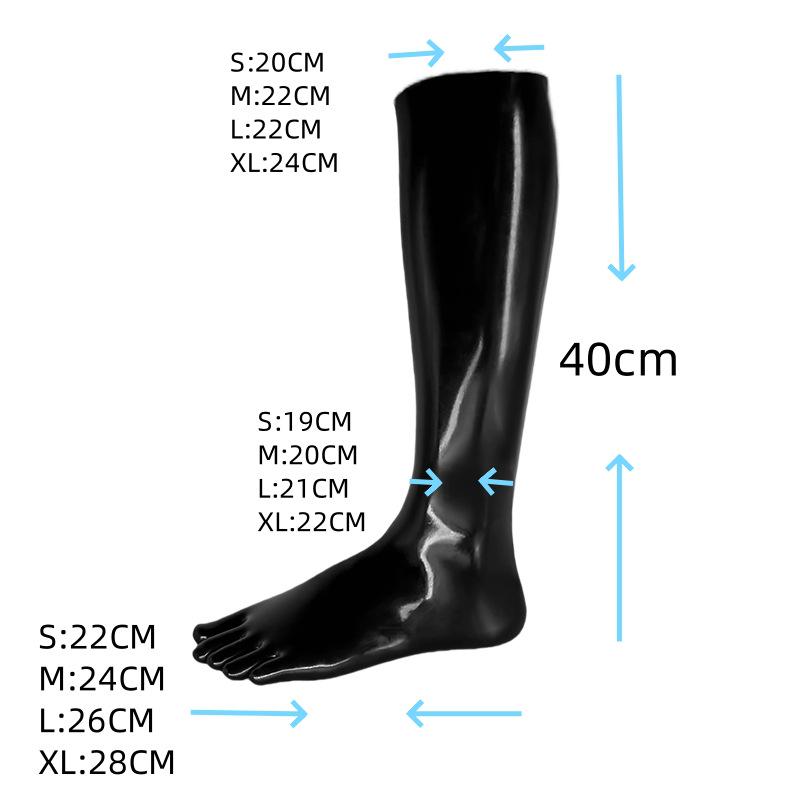 Mid-Calf Latex Five-Finger Socks - 3D Design, Perfect for Matching Sexy Latex Outfits