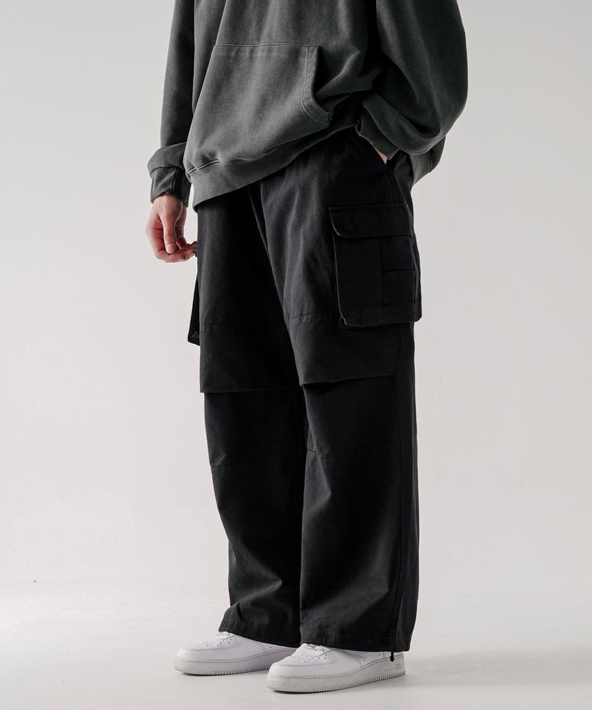 EZKATON Staff Cargo Pants Black Kmlp6726