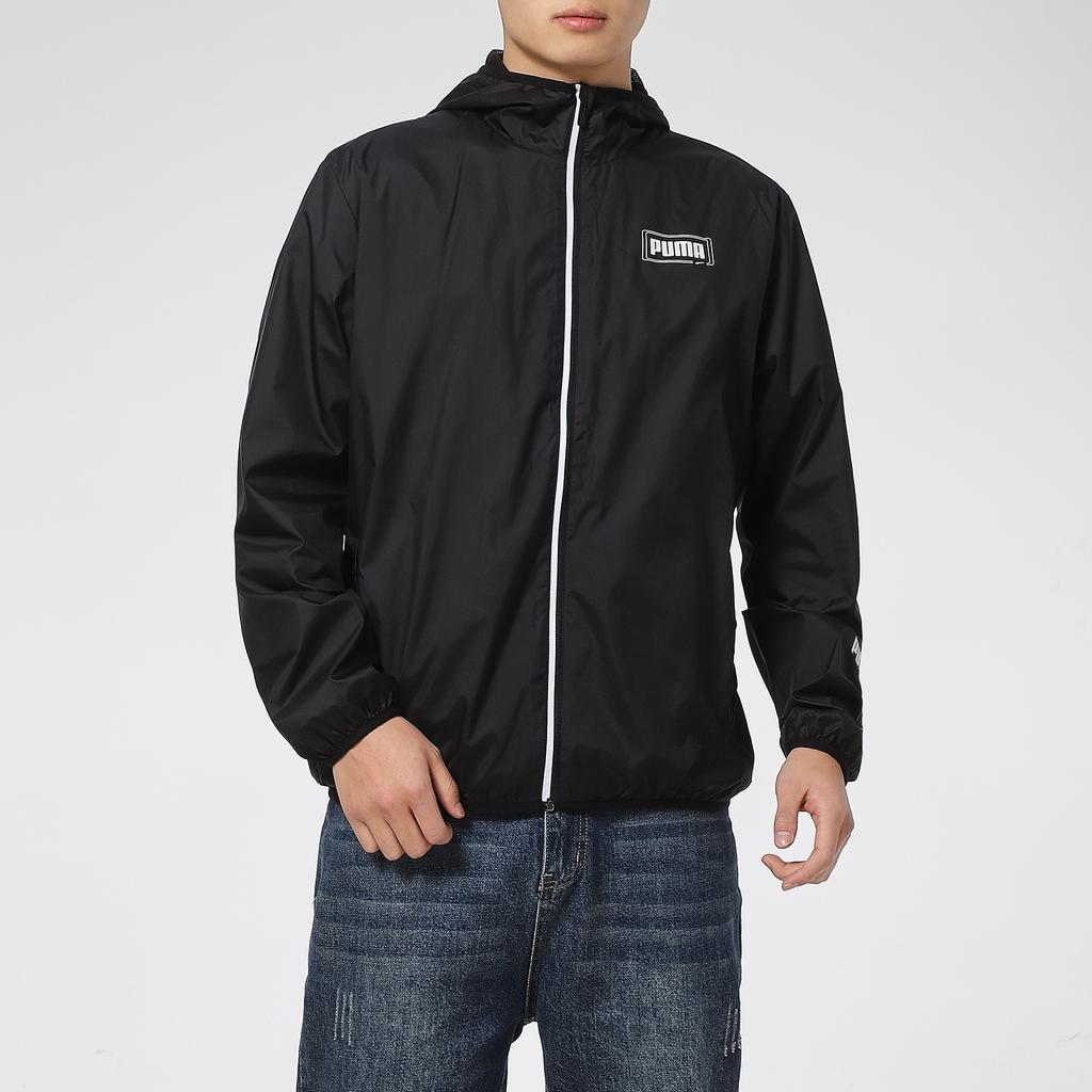 Puma Essentials Rebel Windbreaker Jacket 'Black White' Men's 588784-01