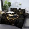 3-teiliges Bettwäsche-Set Schwarz Liebesherz 3D-Druck Gemütliches Bettbezug-Set King Queen Twin Einzelgröße Geburtstagsgeschenk Schlafzimmerdekoration