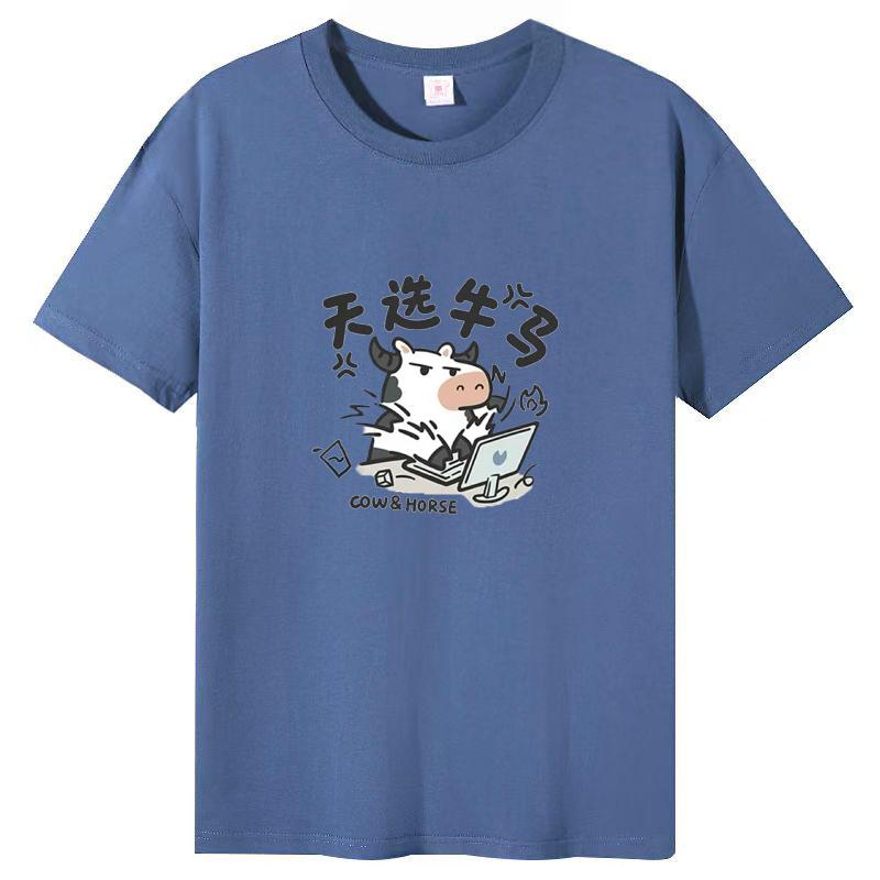 Short-sleeved T-shirt Women Cotton Cartoon Printed Tops Popular Half-sleeve Summer T-shirt