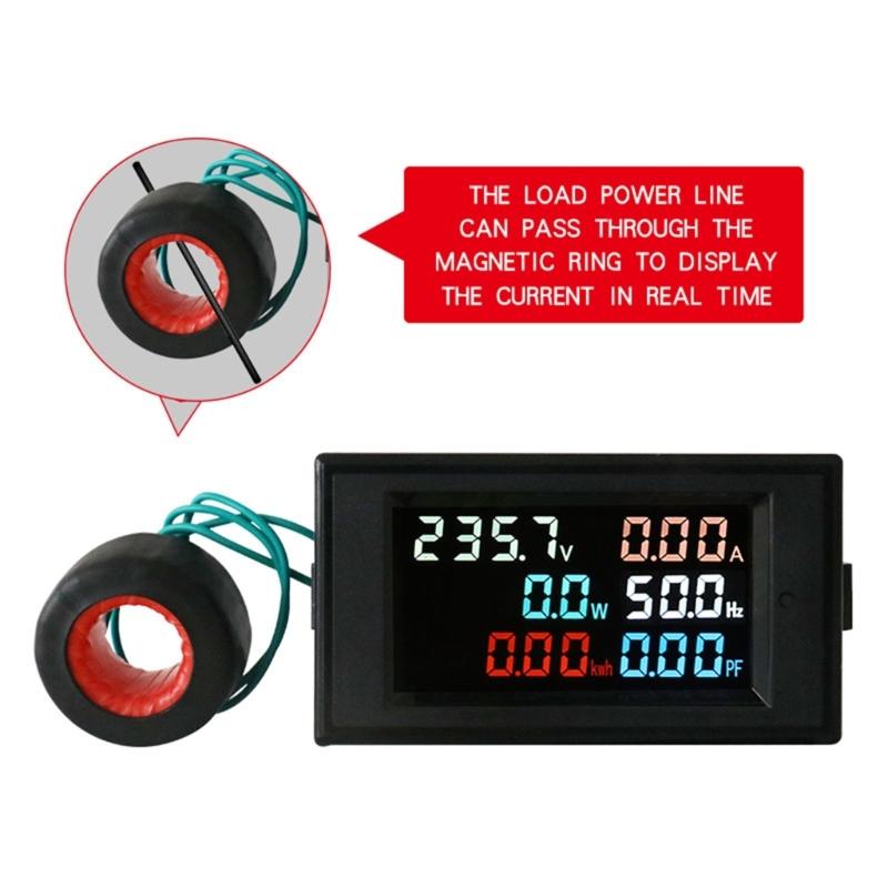 D69-2058 Electric Energy Gauge Digital Color LCD Tester with Accurate Ammeter Voltmeter Tester for Industrial Use