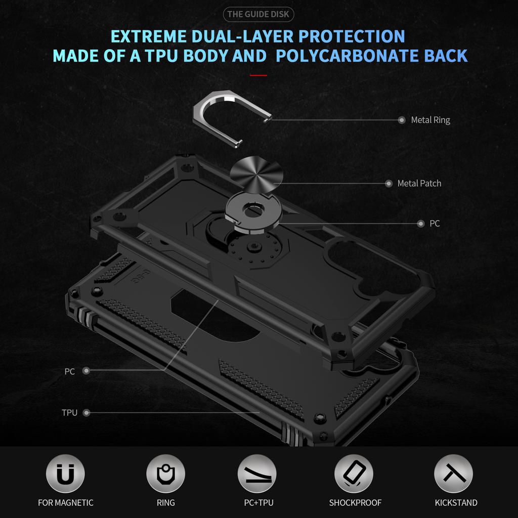 For Samsung Galaxy A16 5G/A16 4G Case PC+TPU Phone Cover with Rotary Ring Kickstand