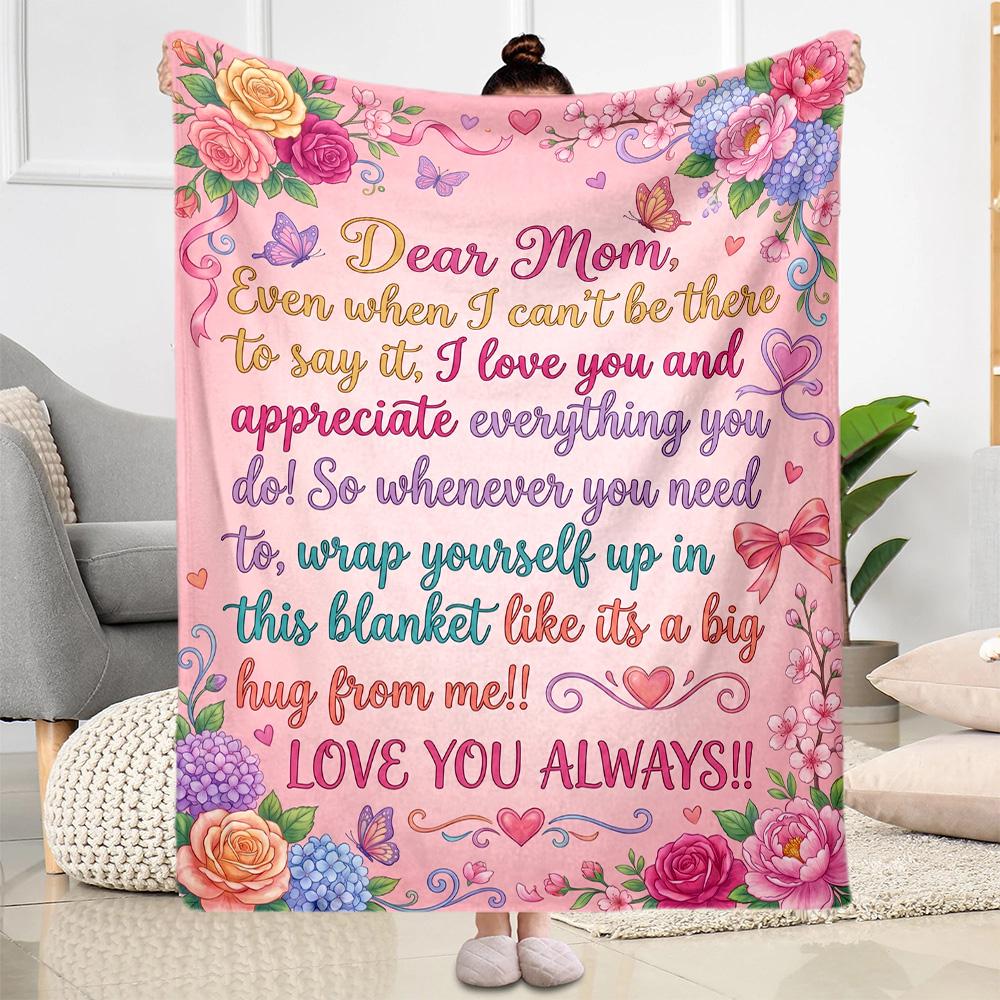 Best Mom In The World Flannel Blanket-Soft and Suitable for Sofas,Beds,Offices,Travel,All Seasons,Great Gift for Holidays and Birthdays.