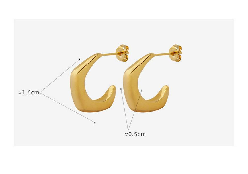 Trendy Hong Kong Style Copper C-Shaped Stud Earrings: Versatile, Elegant, Personalized Accessories for Women