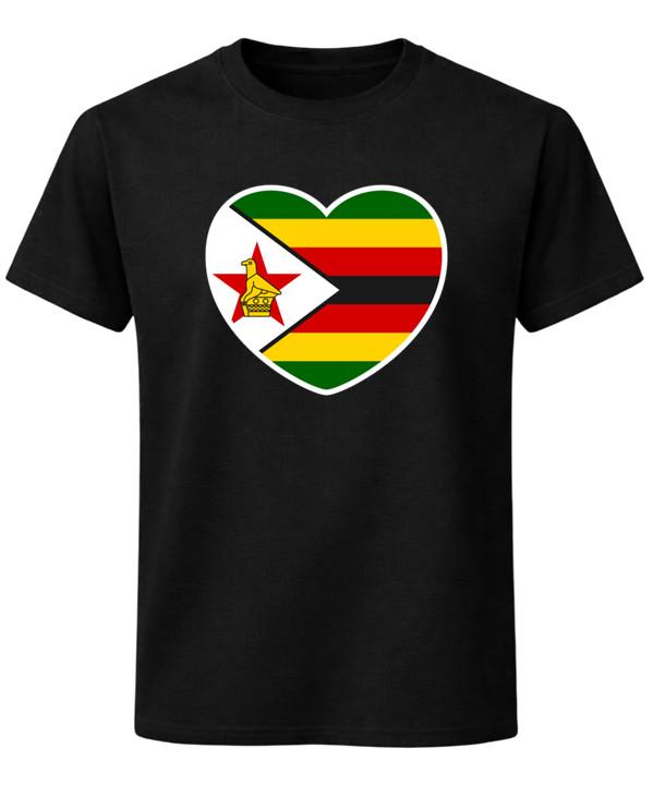 

Zimbabwe Flag Heart T-Shirt African Country Pride Graphic Unisex Tee 5XL різнокольоровий