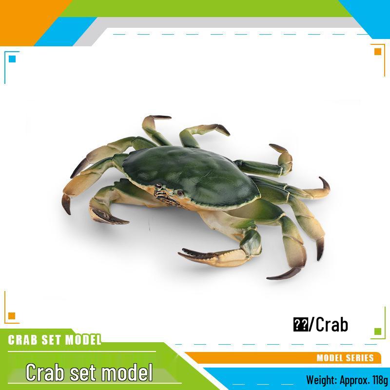 Marine Animal Crab Model: Children's Cognitive Toy and Decorative Three-Eyed Blue Crab Ornament