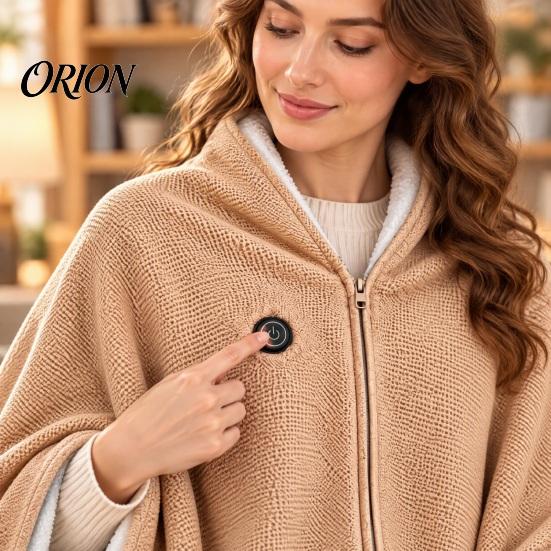 USB Powered Heating Wrap Heated Shawl Wraps for Women, Wearable Blanket, Portable Blanket Soft Knit Warm with 3 Heat Settings & Fast Heating,