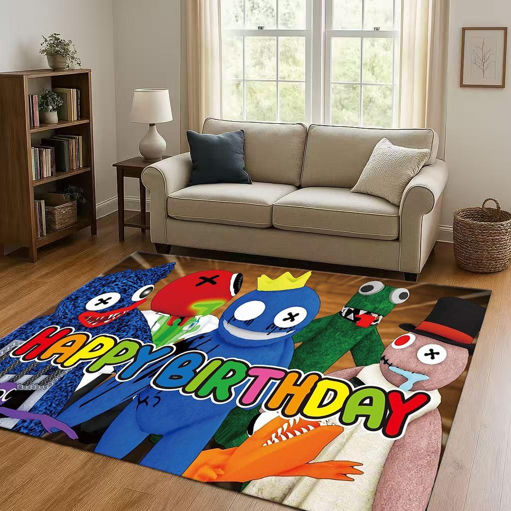 3D R Rainbow Friends Game Cartoon Living Room Non Slip Area Rug Carpet for Bedroom Playroom Sofa,Easy Clean Home Decor Doormat