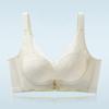 Breezy Light Luxury Lace Perforated Cup Bra, Lightweight Breathable Push Up Side Gathering Women Bra