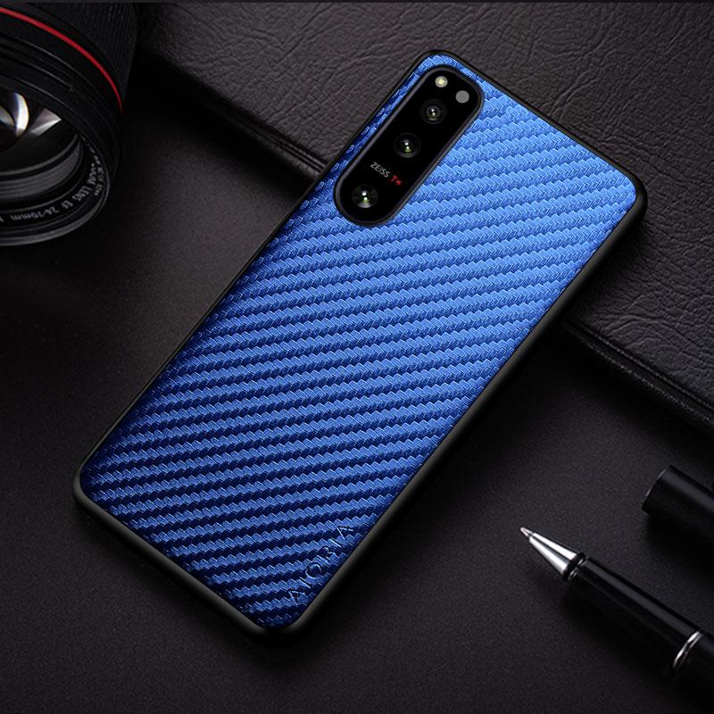 Carbon Fibre Shockproof Slim Case for Sony Xperia 1 10 5 IV VI III V II ACE 2 III Pro I XZ3 XZ4 Non-Slip Full Body Phone Case