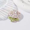 Broche para Mujer Brillo Alto Incrustación de Pedrería Diseño de Hortensia Brillante Pin de Solapa Suéteres Cuellos Sombreros Bolsos Abrigos Bufandas Insignia Accesorio de Atuendo