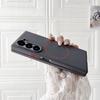 Pebbled Plain Leather Red Thin Circle Magnetic Case For Samsung Z Fold 7 fold7 Fold 6 Galaxy Z Fold 6 5 Camera protect Cover
