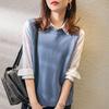 Autumn 2025 Women's Sleeveless Knit Vest - Loose Round Neck Sweater Shawl Top for Versatile Outerwear