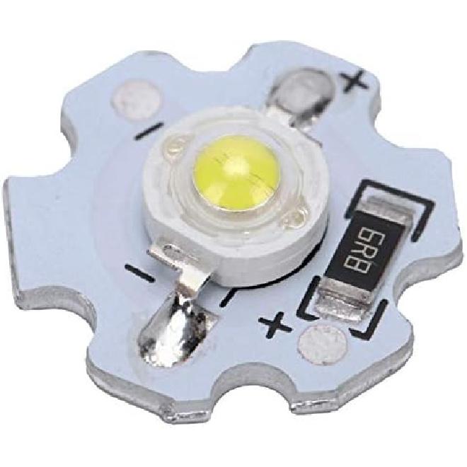 Hyuduo 1W 5V LED Chip Bulb, Light Beads 200lm Brightness High Bead Light Source Chip with Aluminum Plate for Floodlight, Pack of 25(Pure White