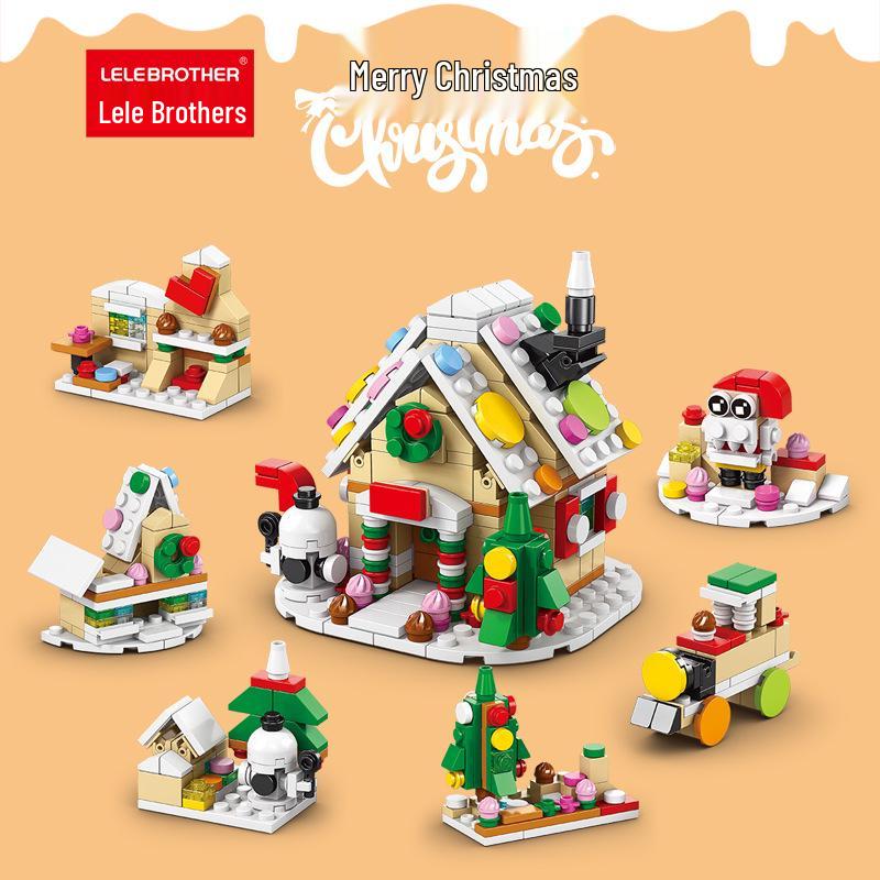 

Christmas Street Scene DIY Building Blocks: Gingerbread House Train Music Box - Educational Ornament Gift 8967