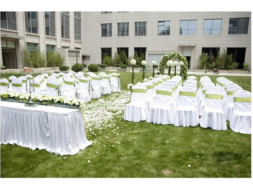 Pleated Elastic Chair Cover for Weddings, Restaurants, and Banquets