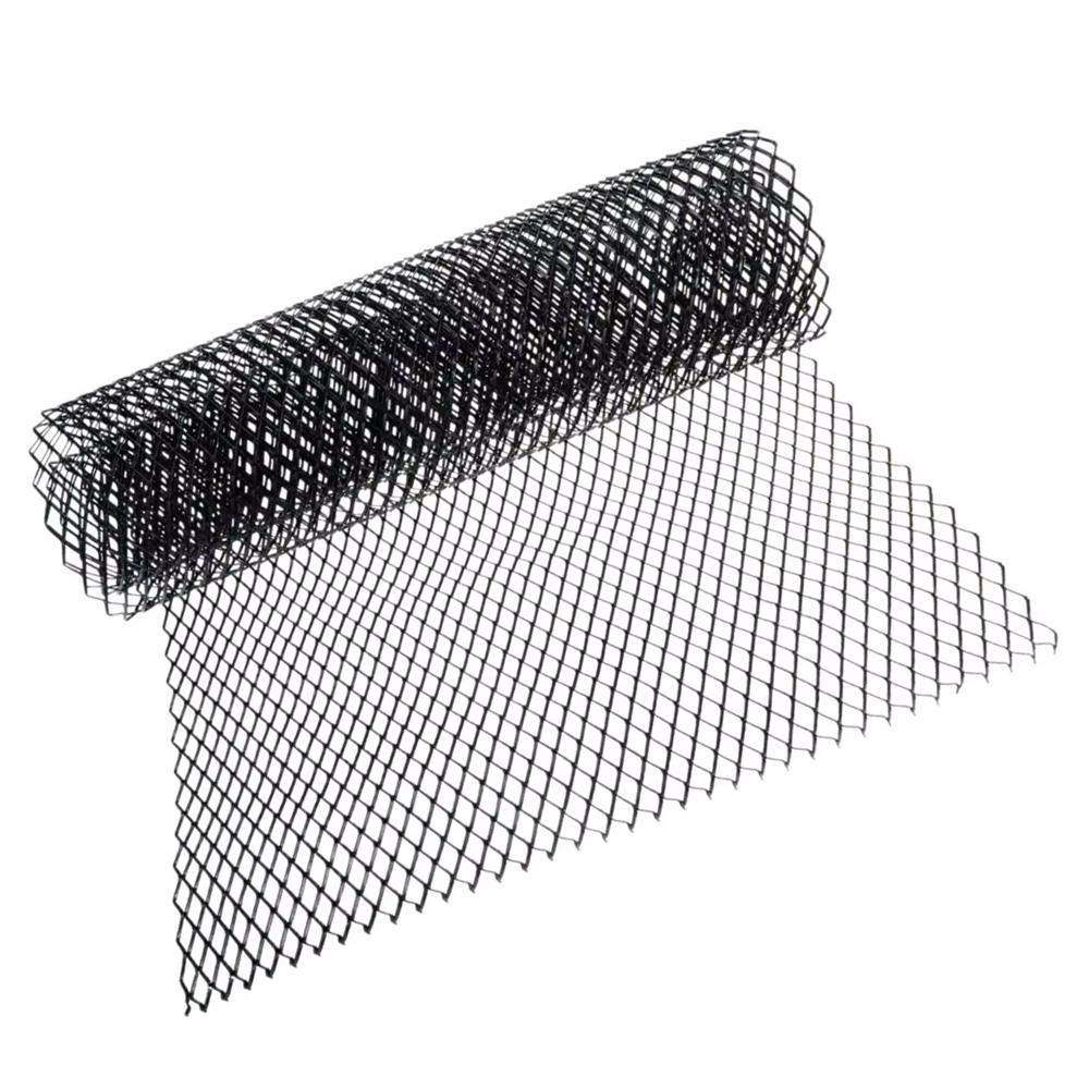 100cmx33cm Aluminum Alloy Grille Mesh Roll Automotive Grille Insert Bumper Rhombic Hole Black Car Grill Mesh Sheet