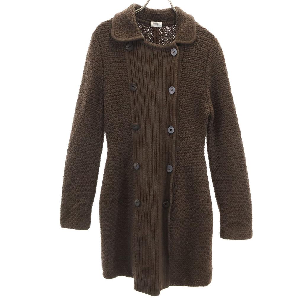 FOXEY BOUTIQUE made in Japan knit coat Brown Women Used