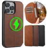 Wireless Charging Leather Case For For Iphone 16 15 Promax 14 Pro Max 14Plus 13 12 Wallet Phone Magnetic Kickstand Cover