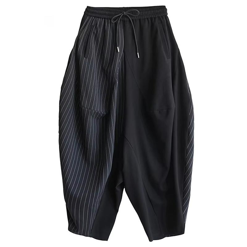 Xitao Pantaloni Patchwork cu Șnur Stripe ZMY1054