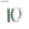 925 Silver Needle Crystal 9mm Small Hoop Earrings for Women Minimal Huggie Earrings Colorful Zircon Piercing Earrings Jewelry