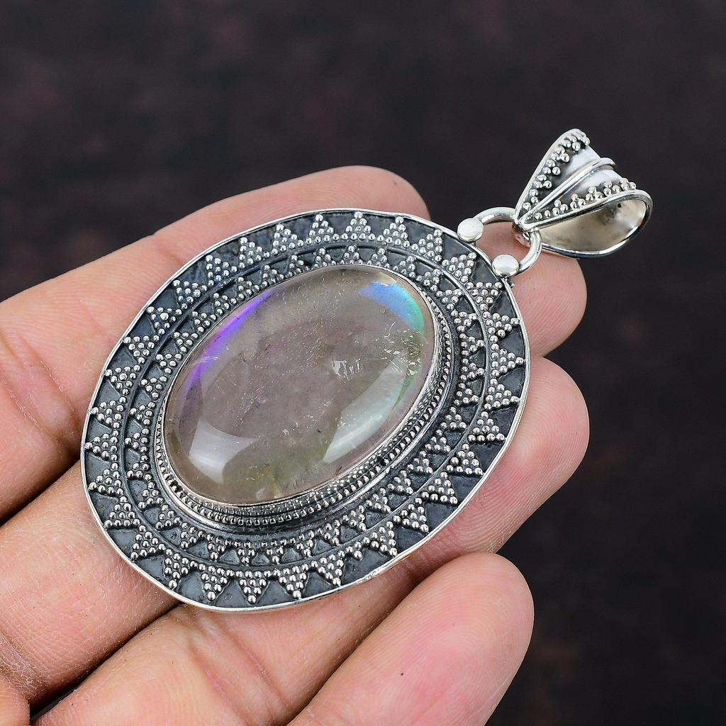 925 Sterling Silver Pendant Gemstone Pendant Unique Vintage Pendant Silver Jewelry Handmade Pendant Gift For Him