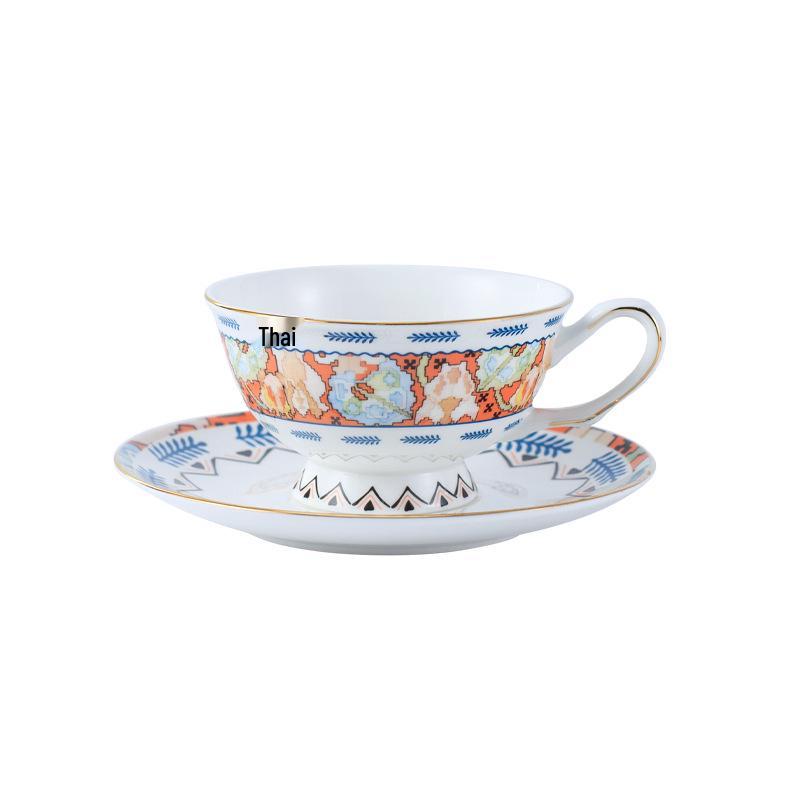 Arabic Middle Eastern Ceramic Coffee Cup & Saucer Set - High-End Gift Design 240ml