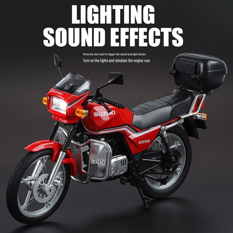 Jinlida GS125 Retro Motorcycle Alloy Model with Shock Absorption.