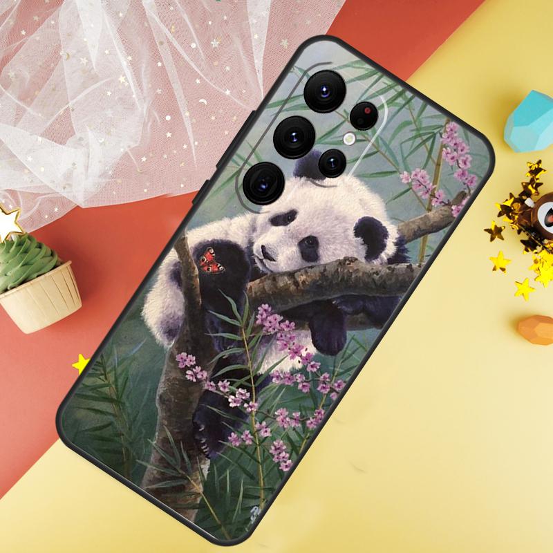 Panda Animal Cute Bear Phone Case For Samsung Galaxy S26 S25 Ultra S23 S21 S20 S22 S24 FE S10 Plus Cover Coque