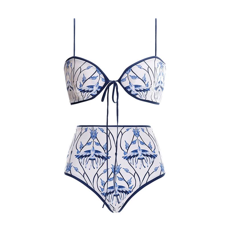 

Women s High Waist Bow Tie Bikini Beach Set 23027049 Large синій
