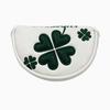 Golf Headcover Putter Cover Mallet Magnetic Closure Center Shaft Type Clover Small for Center (White, Shaft)