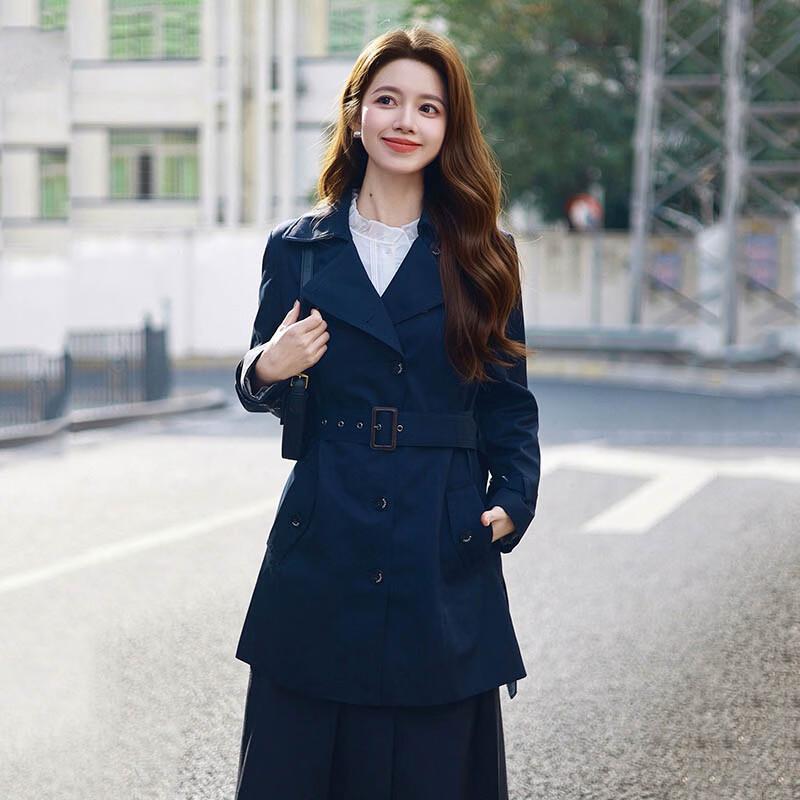 JESSIE Women s Belted Trench Coat S синий