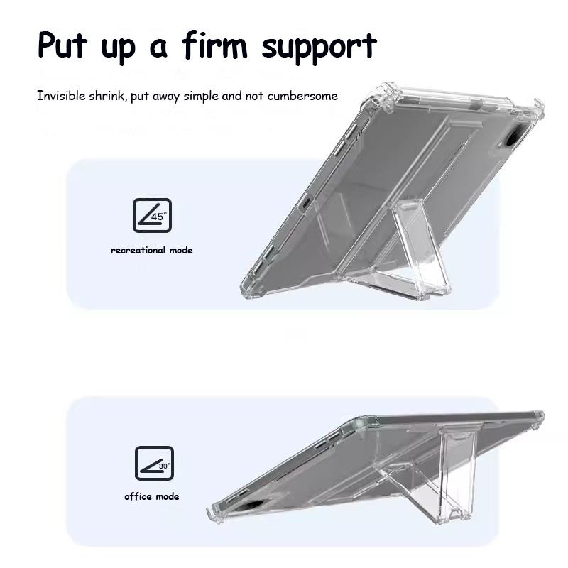 Soft Silicone TPU Case For Xiaomi Pad 6 Pro Pad 5 5 Pro 11 Inch Stand With Pencil Holder Transparent Protective Case