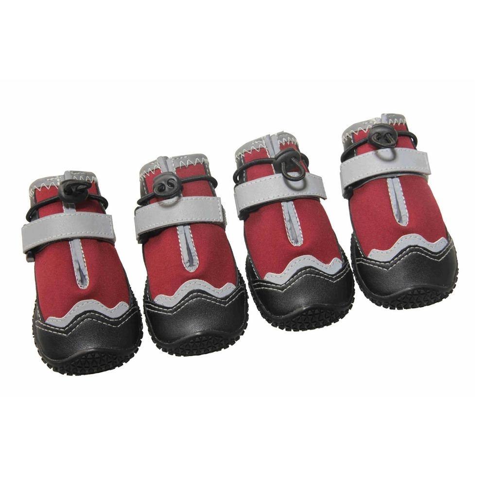 

4 шт./компл. Светоотражающие ботинки для питомца, собаки, регулируемый ремешок, обувь для собаки, ботинки для выгула собаки, всесезонные 1 красный