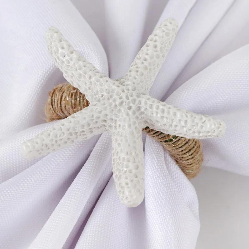 1pcs Starfish Napkin Rings Ocean Coastal Nautical Summer Wedding Party Beach Table Dining Decor Napkin Holder Wedding Decoration