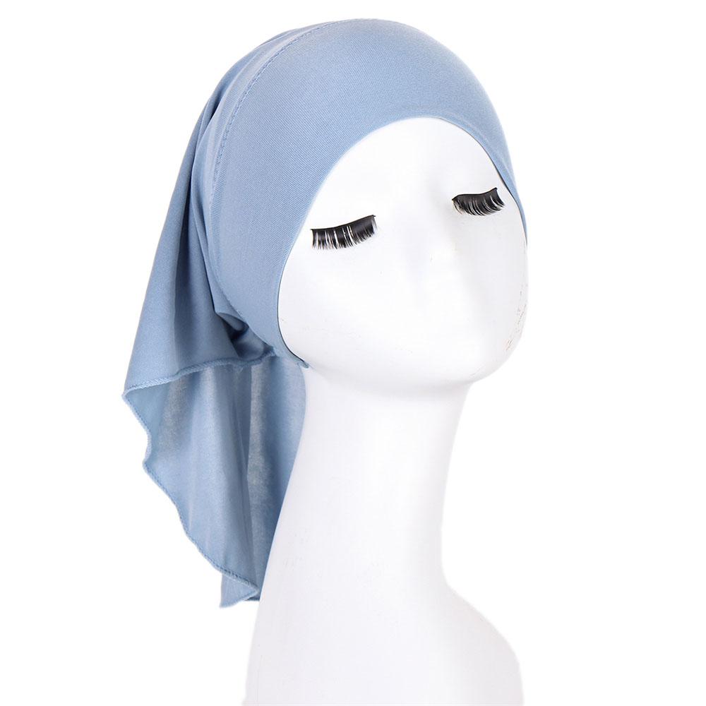 Soft Women Inner Hijab Caps Muslim Stretch Turban Cap Solid Islamic Underscarf Bonnet Female Headband Tube Cap Turbante Mujer