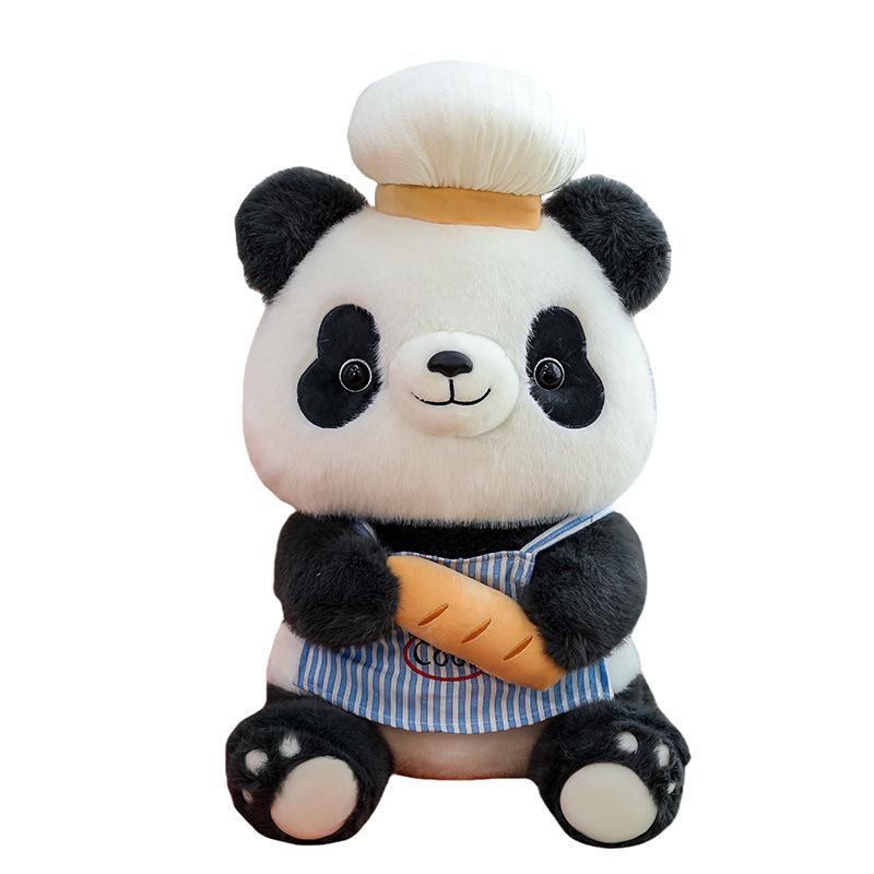 Cartoon Baking Panda Plush Toys Cute Bakery Chef Doll Children's House Pillow