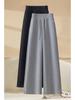 Elastic Waist Women's Wide-Leg Pants - Autumn/Winter Korean Style, Loose, Slimming, Straight-Narrow Leg, Plus Size Sportswear