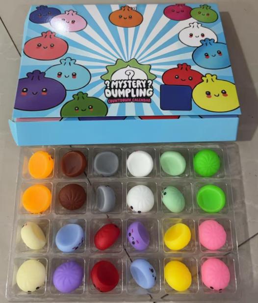 Chiristmas Dumpling Squishy  Advent Calendar Slow Rising Stress Relief Sensory Fidget Countdown Calendar Gift Party Favors