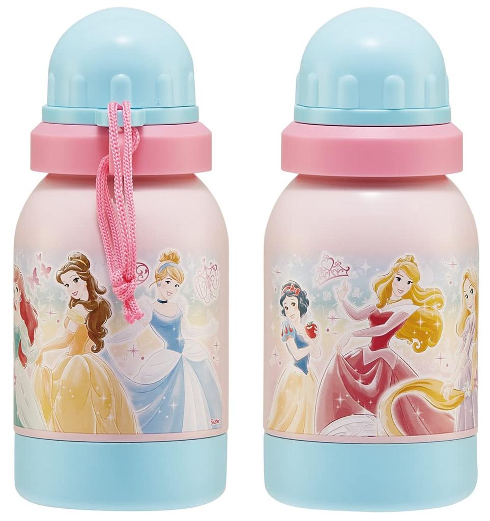 Skater 380ml Stainless Steel Water Bottle, Single Layer, for Room Temperature Drinks, Disney Princess Design 23, SSSC4-A