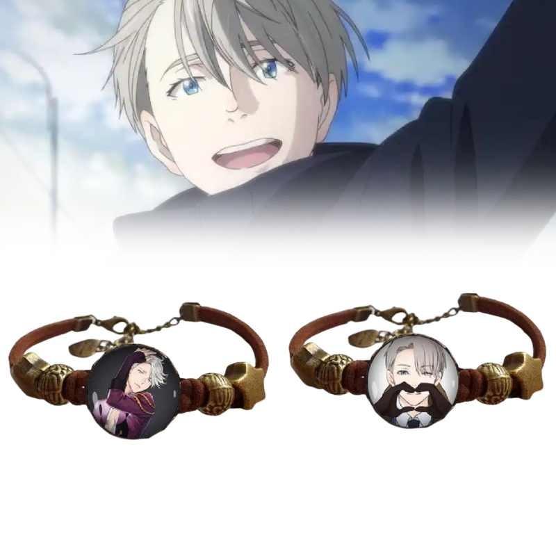 Yuri Ice On Bracelets Anime Glass Wristbands Cartoon Character Gift Jewelry