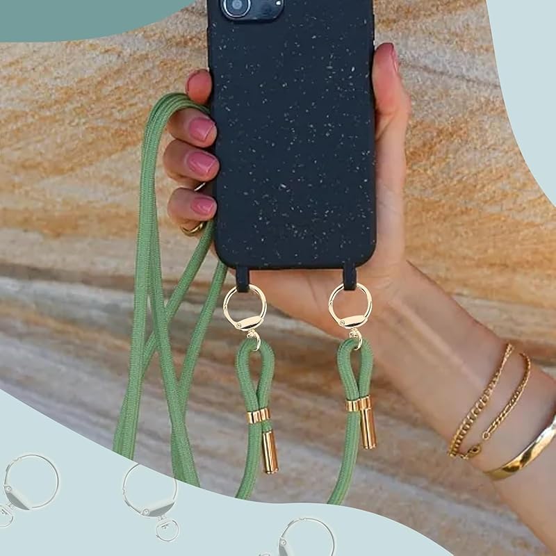 30 Pieces Round Shape Carabiner Key Ring Key Ring, BetterJonny Inner Diameter 23mm Zinc Alloy Spring Clasp Metal Fittings Diameter Hook with Rotating