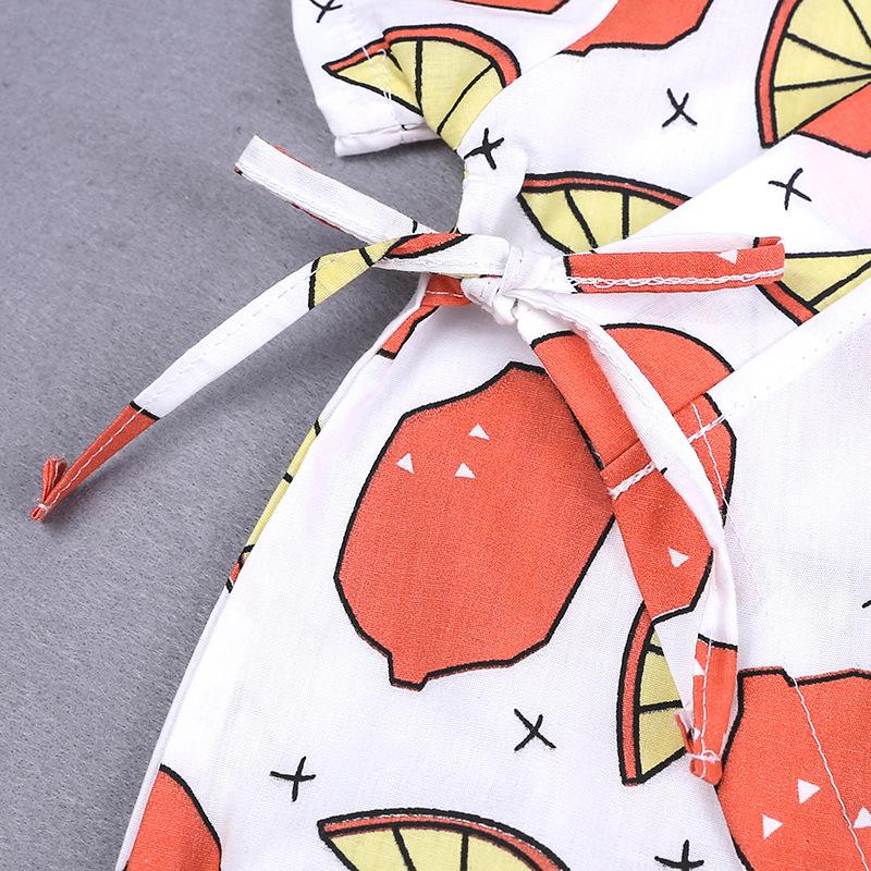 KIDDIEZOOM Summer Infant Toddler Newborn Baby Girls Lemon Printed Short Sleeve Bodysuit Casual Baby Boy Jumpsuit Clothes