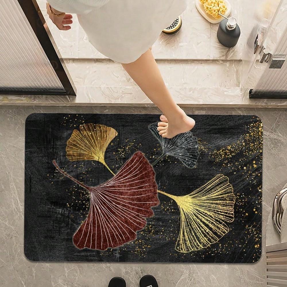 Non Slip Quick Dry Absorbent Vintage Floral Bath Carpet Mat Rug Easy Clean Home Decor for Bathroom Shower Sink Bathtub Door