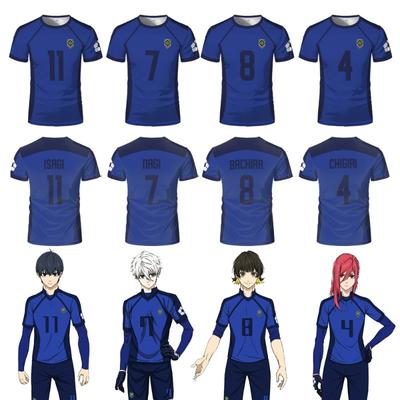 Anime Japanese Blue Lock Isagi Yoichi Football Jersey T-shirt Cosplay Hyoma Chigiri Meguru Bachira Tee Original Men Clothes