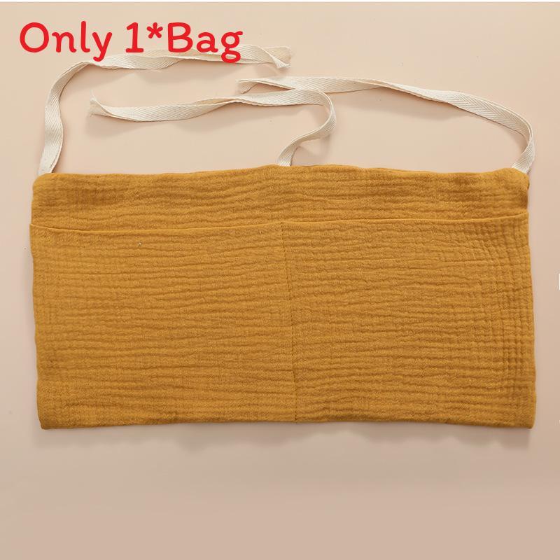 Baby Bedside Storage Bag With Double Pockets Made Of Cotton For Nursery Organization
