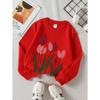 Kids Sweatshirt ,Crew Neck Fashion Top, Fun"Tulip Flower Garden " Sweatshirt, Suitable for Everyday Casual Wear,Perfect for All Kinds of Daily Outfits