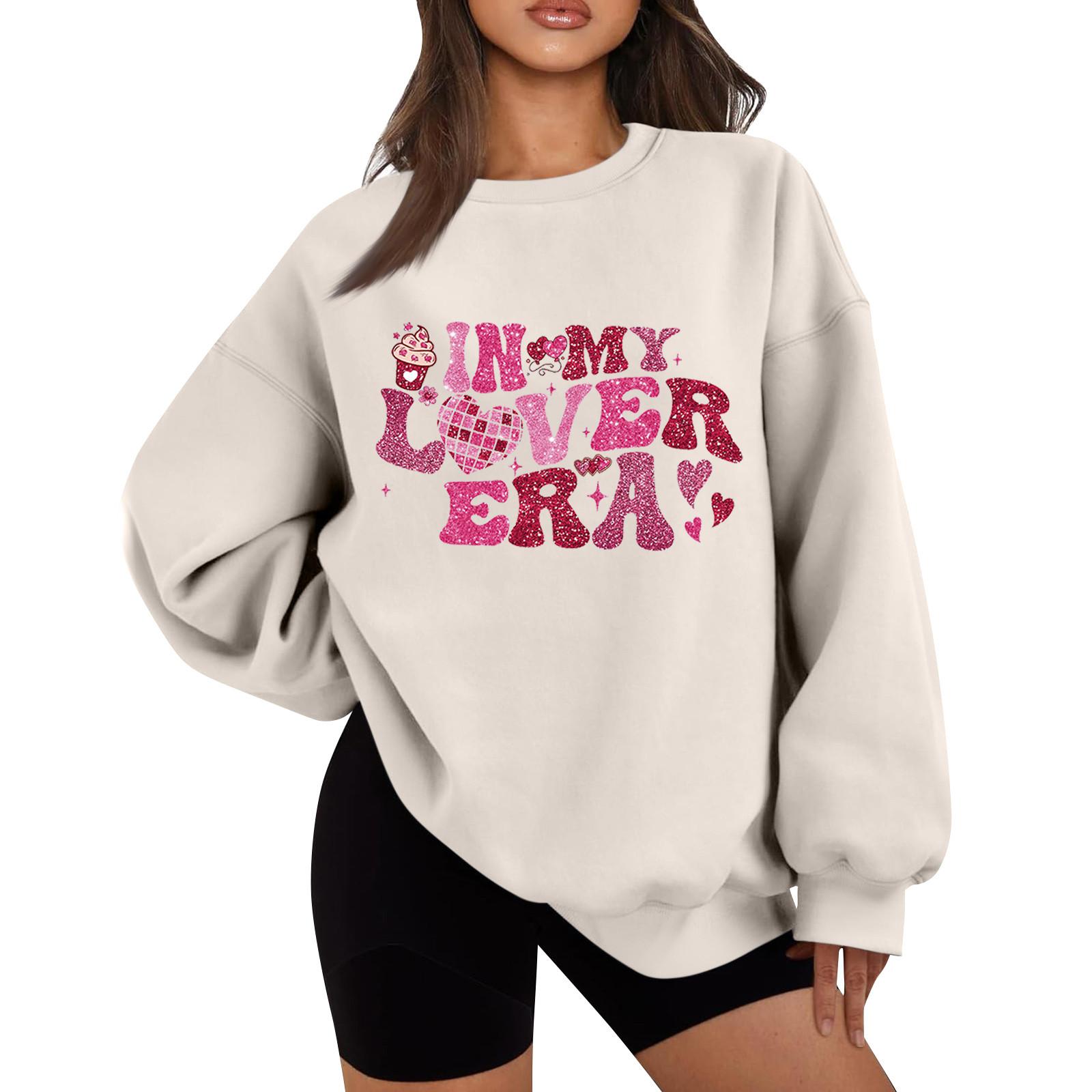 

Женская повседневная мода карнавальный принт длинный рукав O-образный вырез толстовки пуловер топ M хаки