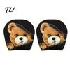Humorous Car Accessories Zipper Bear Headrest Cover, 2D Flat Print Cute Seat Universal Fit Covers Protector, Breathable Auto Interior Decor